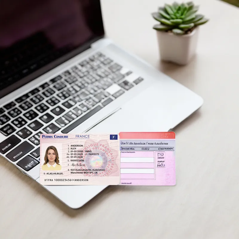 France Driver's License — On a desk — Photo ID Cards