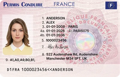 France Driver's License — Front