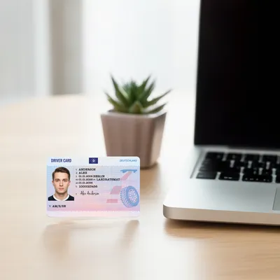 Germany Driver's License — On a desk