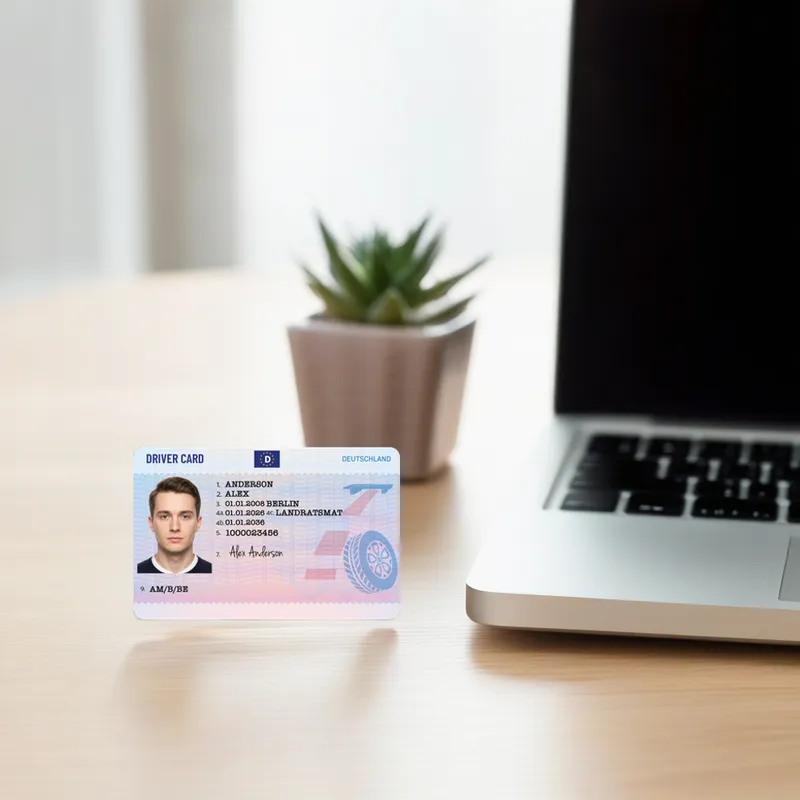 Germany Driver's License — On a desk — Photo ID Cards
