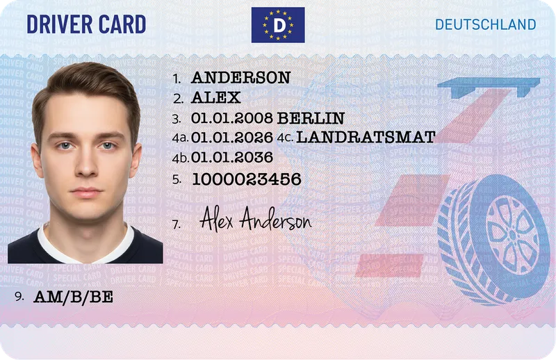 Germany Driver's License — Front — Photo ID Cards