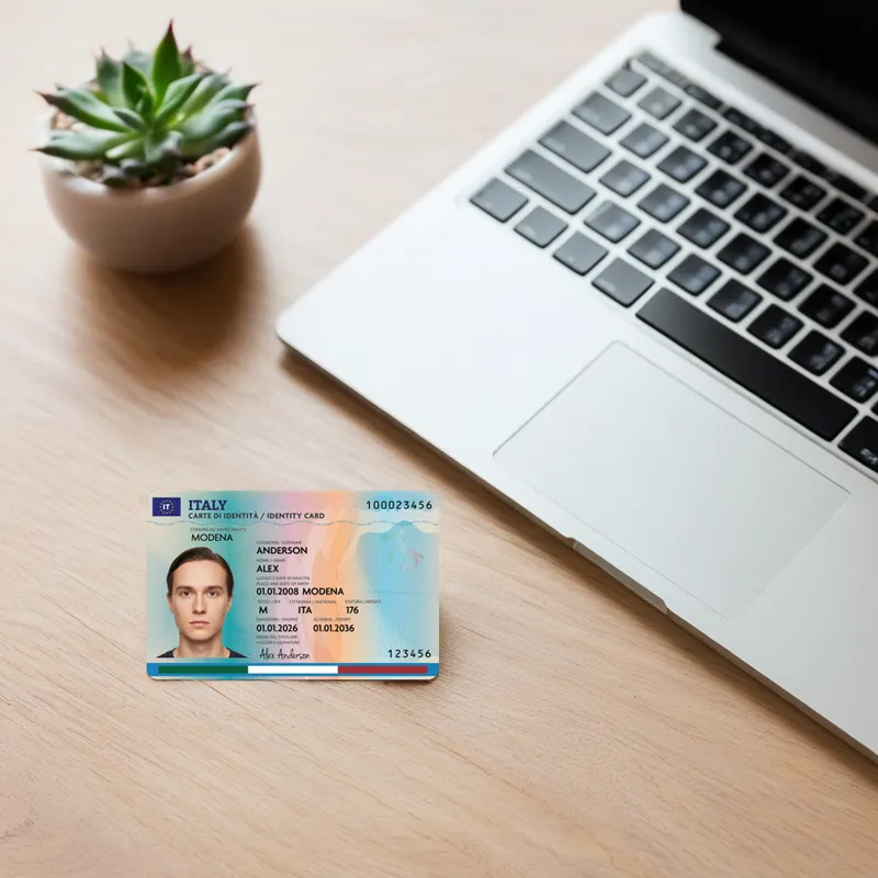 Italy Identity Card — On a desk — Photo ID Cards