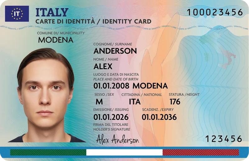 Italy Identity Card — Front — Photo ID Cards