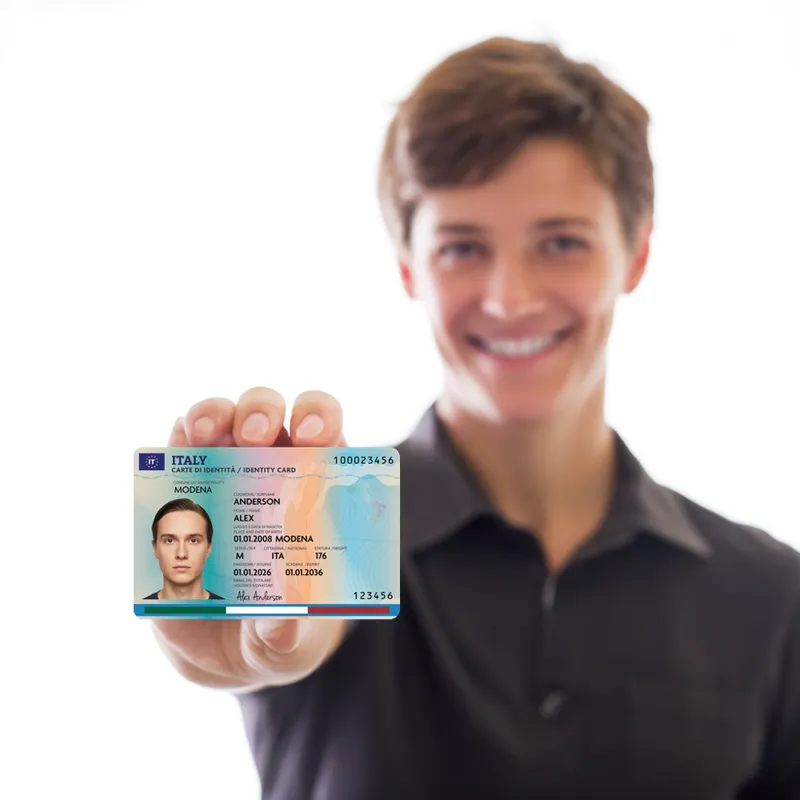 Italy Identity Card — Held to camera — Photo ID Cards
