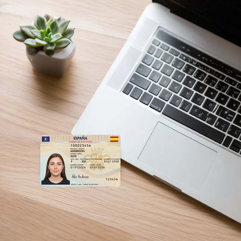 Spain Identity Card — On a desk — Photo ID Cards