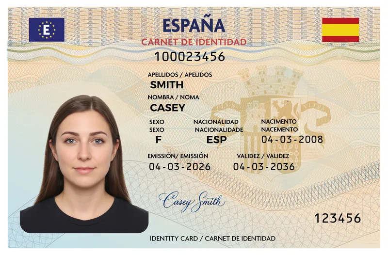 Spain Identity Card — Front — Photo ID Cards