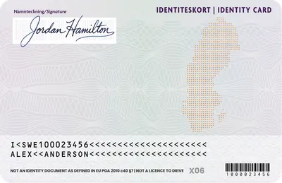 Sweden Identity Card — Back