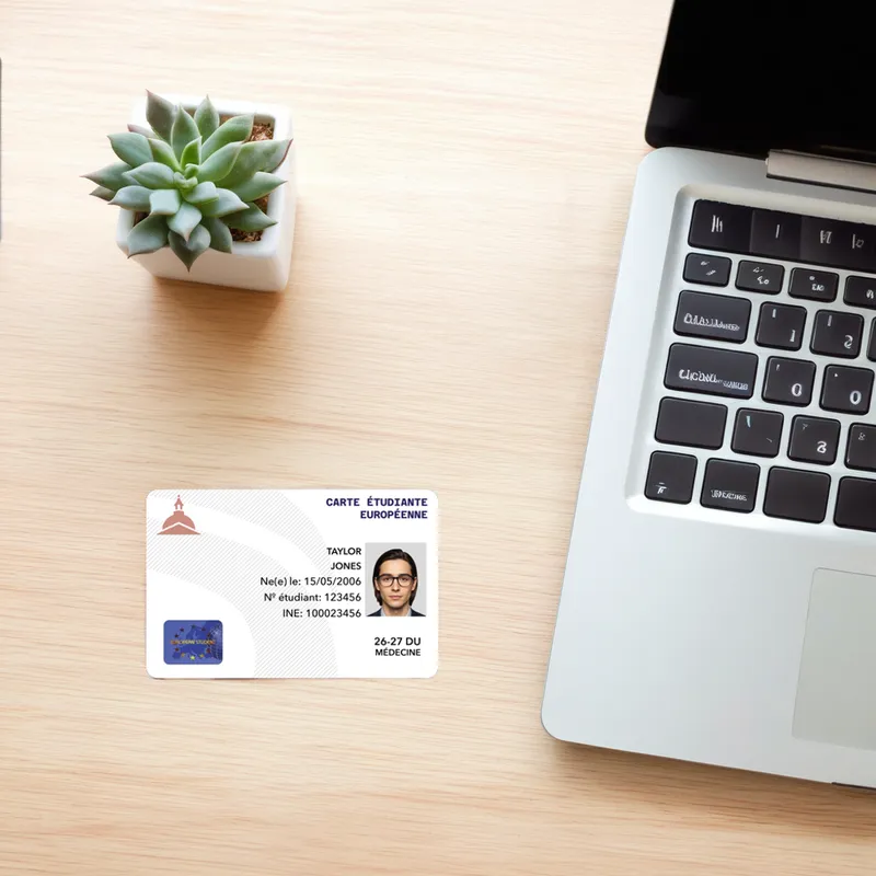 European Student Card — On a desk — Photo ID Cards