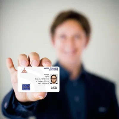 European Student Card — Held to camera
