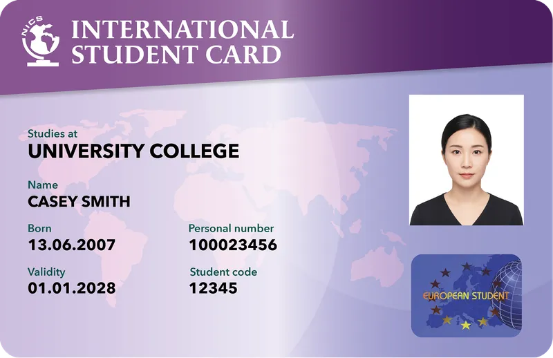 International Student Card — Front — Photo ID Cards