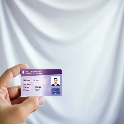 International Student Card — Held to camera